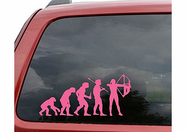 Procarpart Women Archery Evolution Car Window Vinyl Decal Sticker- [6 in/15 cm] Wide White Color
